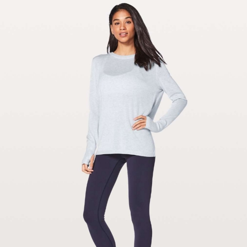 Lululemon Bring It Backbend Sweater Heathered Alpine White